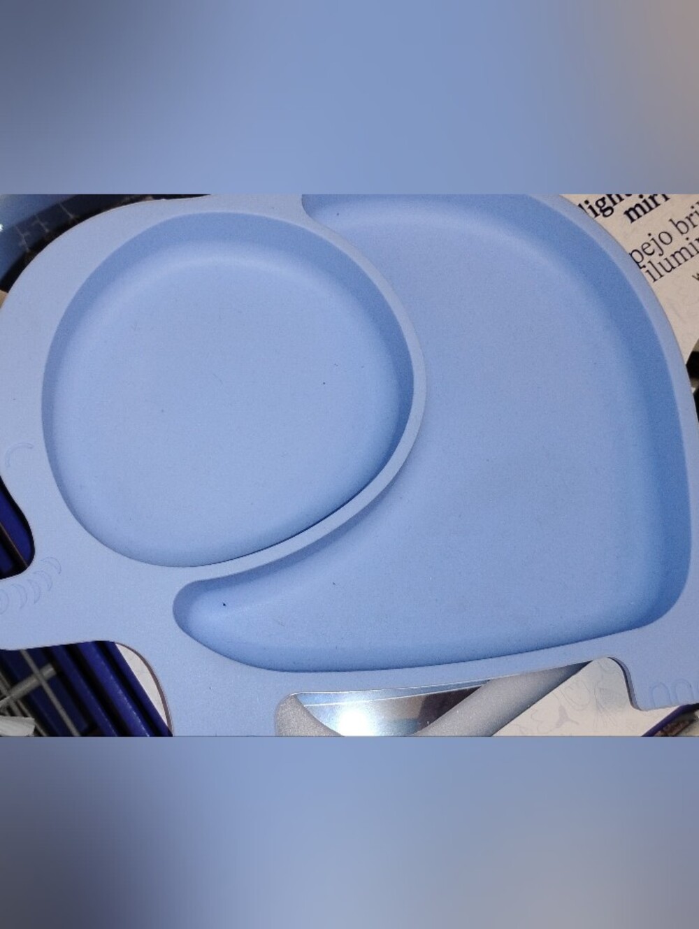 Kids' Elephant Silicone Divided Plate - Blue